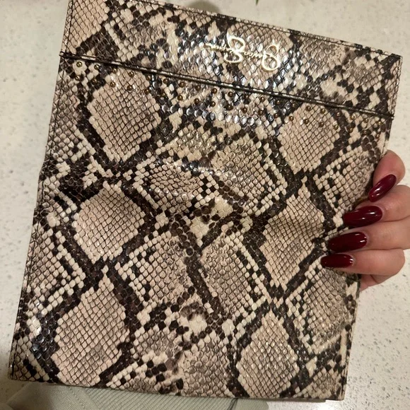 Jessica Simpson - snakeskin print with logo and stud embellishments. - Picture 3 of 5